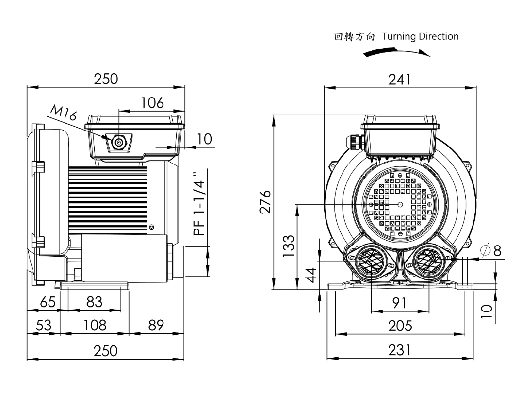 環形高壓 鼓風機 LG-1068A 1/4HP 1Φ
