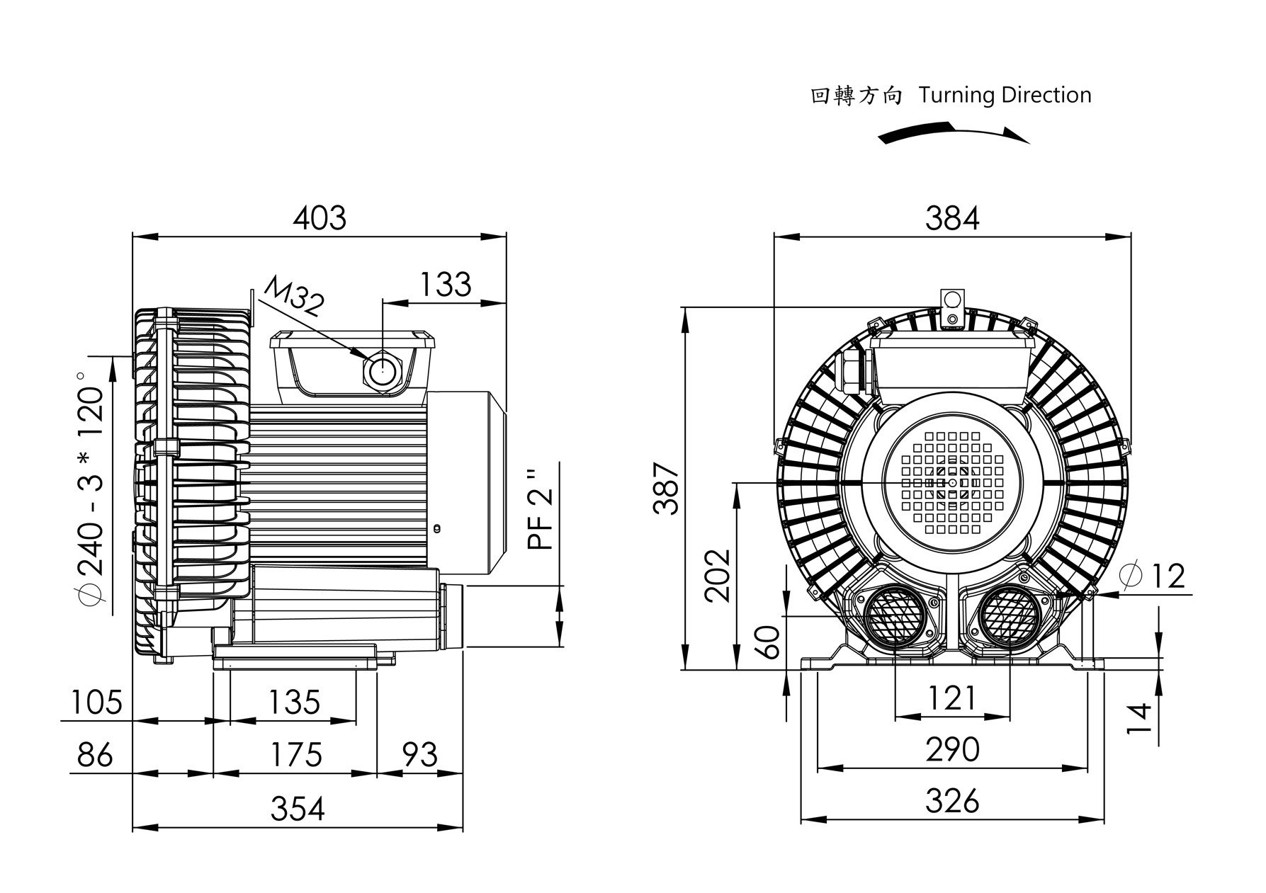 Ring Blower LG-6068A 3HP 1Φ