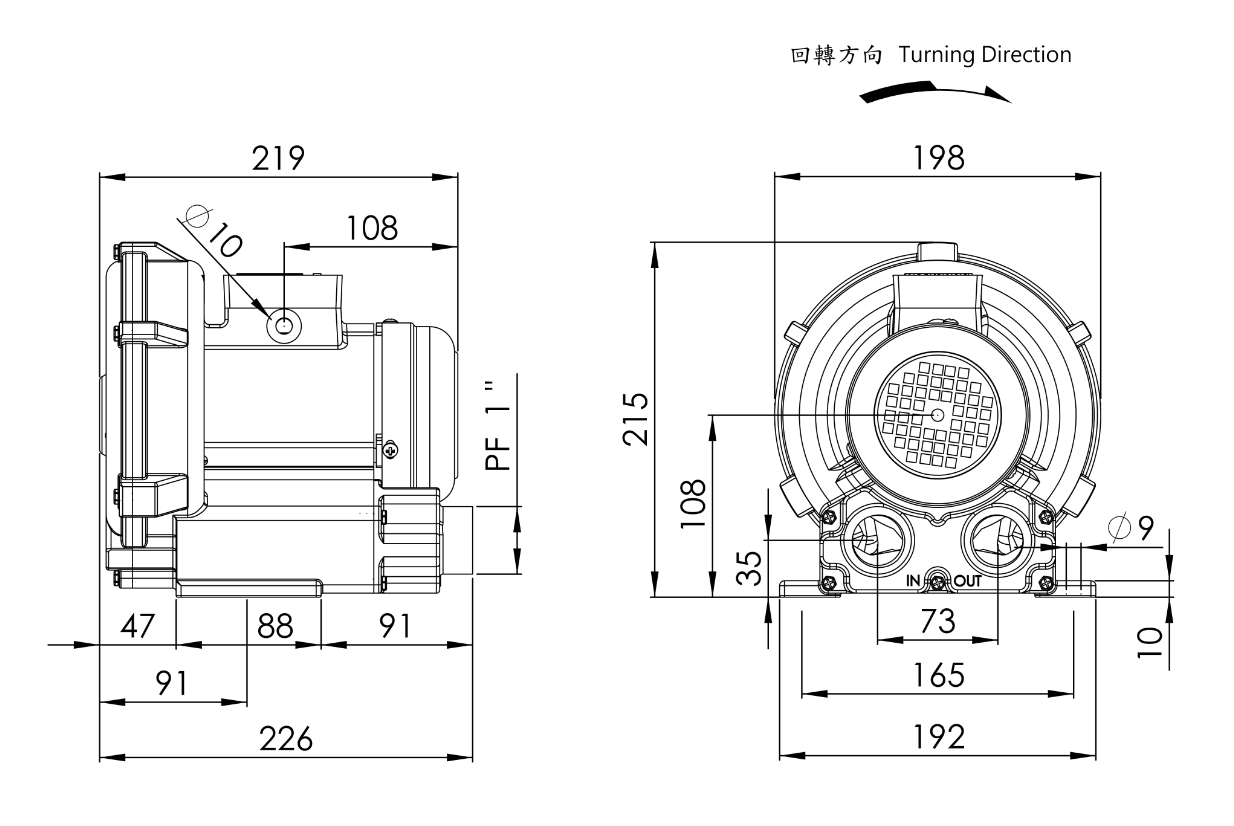 Ring Blower LG-106 1/6HP 3Φ