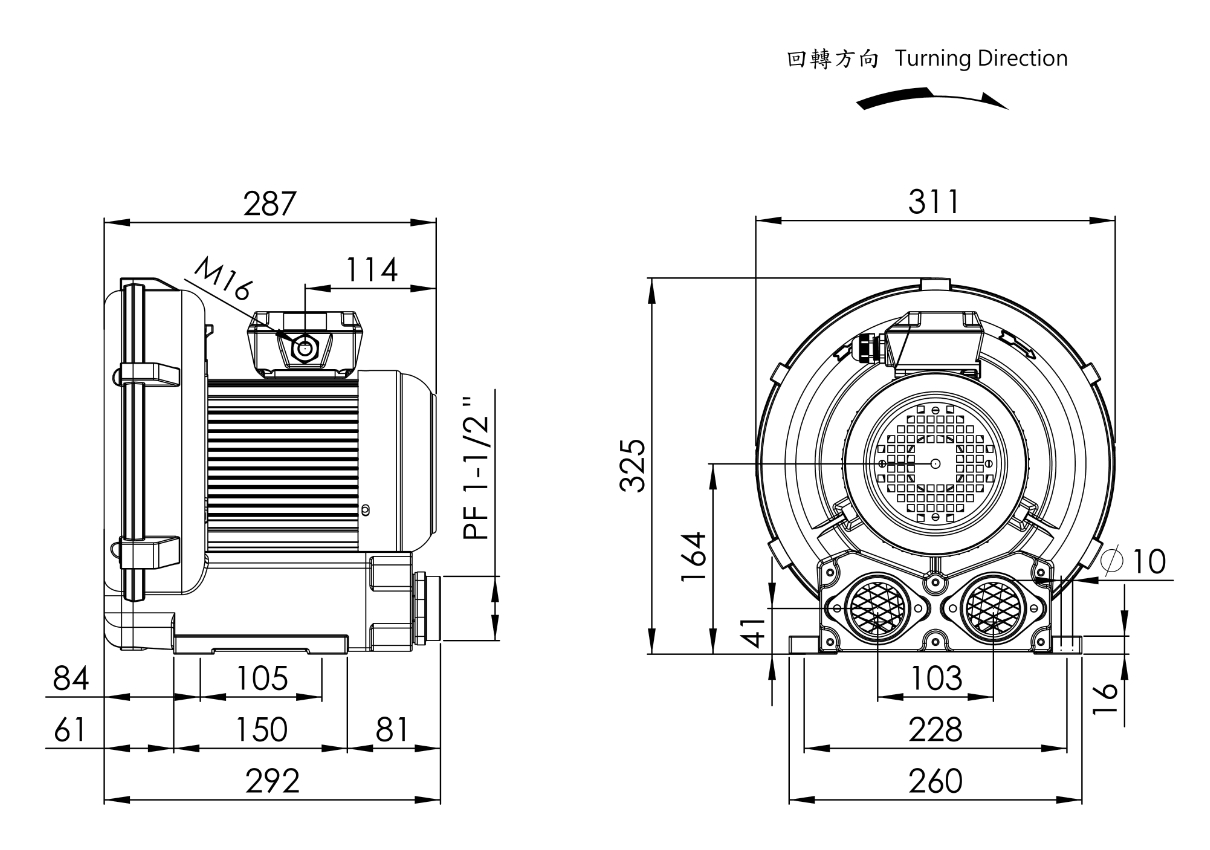 Ring Blower LG-406 1.5HP 3Φ
