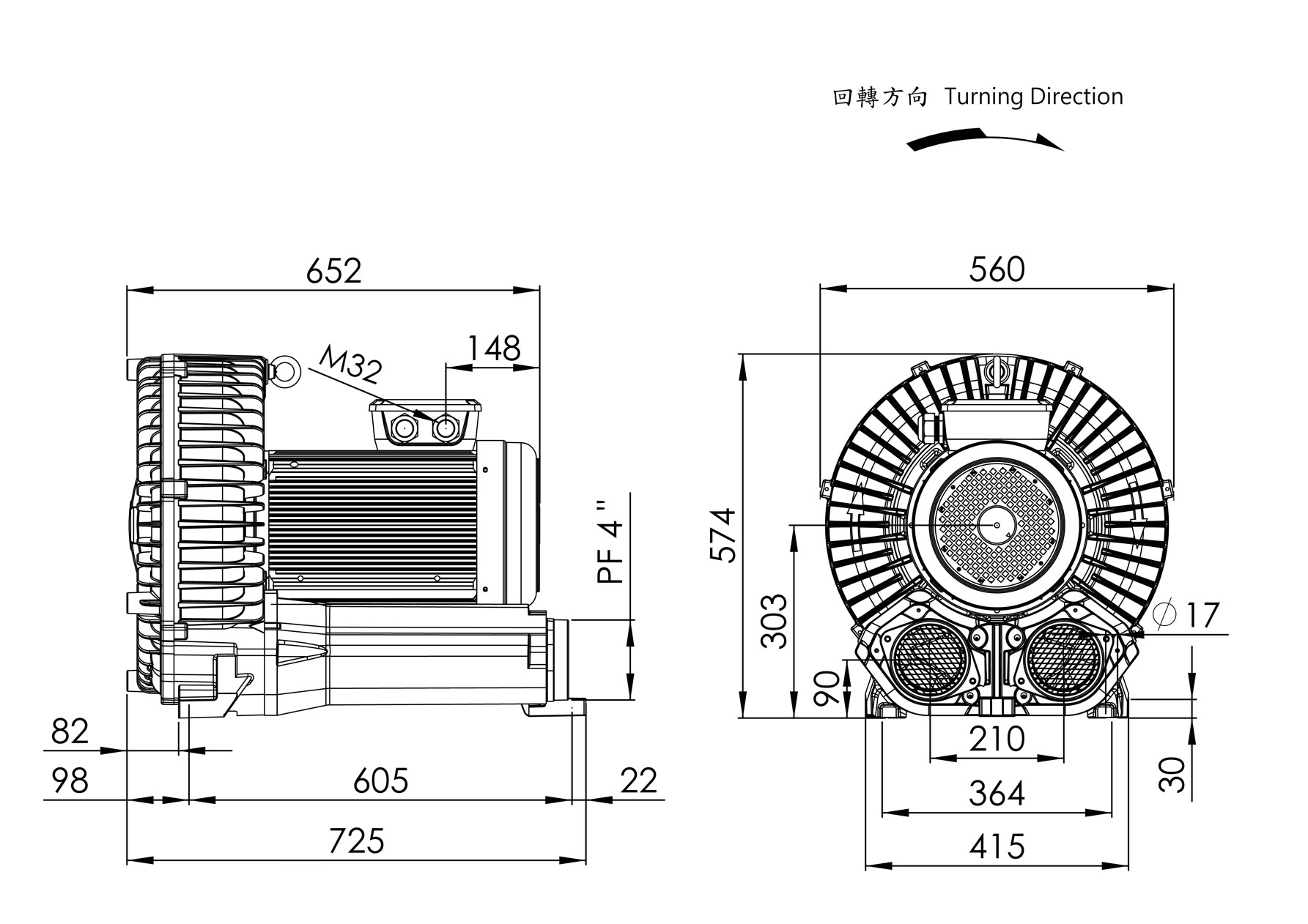 Ring Blower LG-2506 25HP 3Φ
