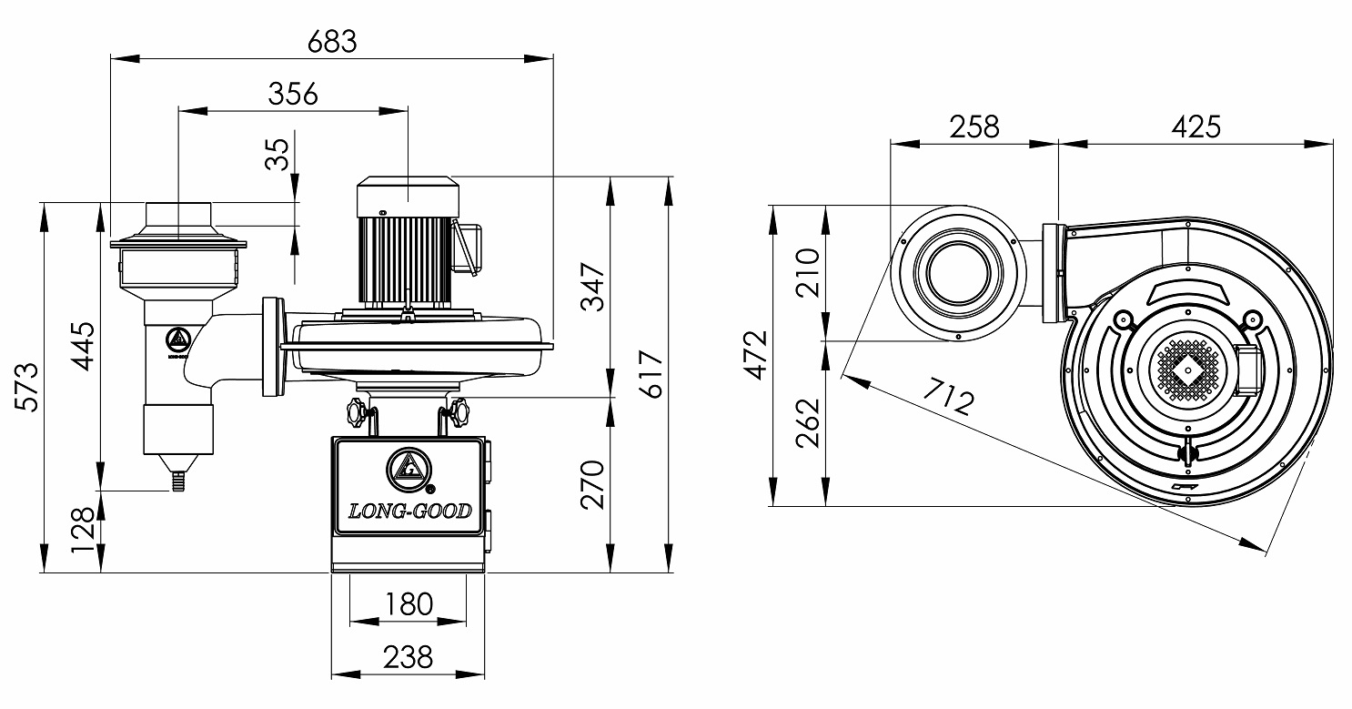 Oil Mist Collector LG-250A-D 1HP 3Φ Vertical