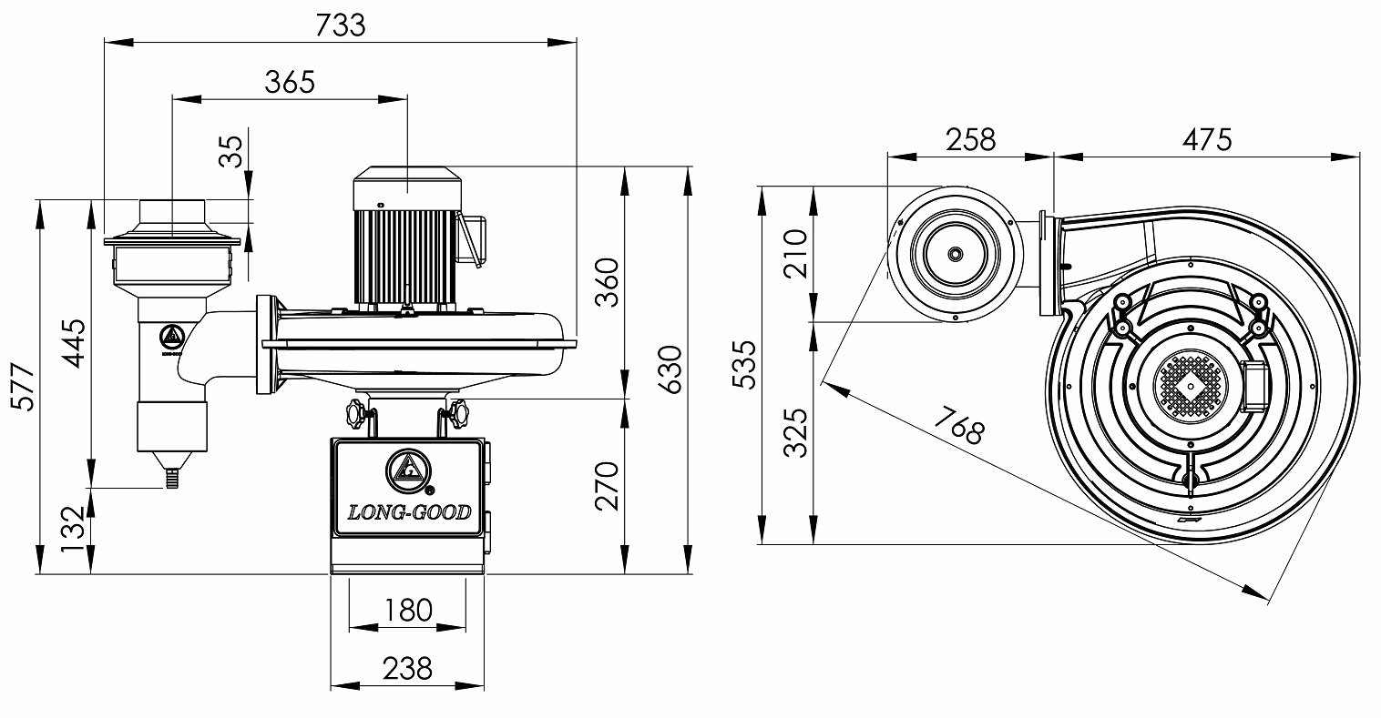 Oil Mist Collector  LG-300A-D   2HP   3Φ   Vertical