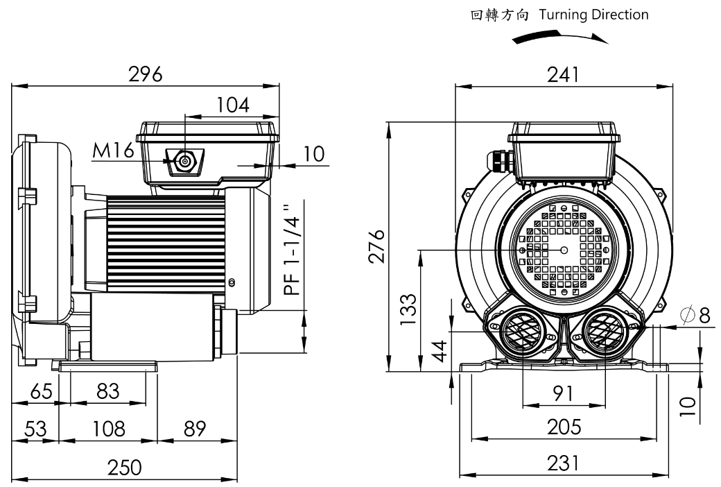 Ring Blower LG-2068A-DL 1/2HP 1Φ