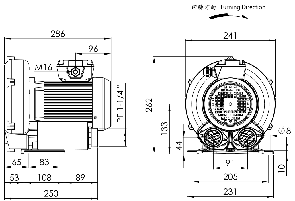 Ring Blower LG-2068DL 1/2HP 3Φ