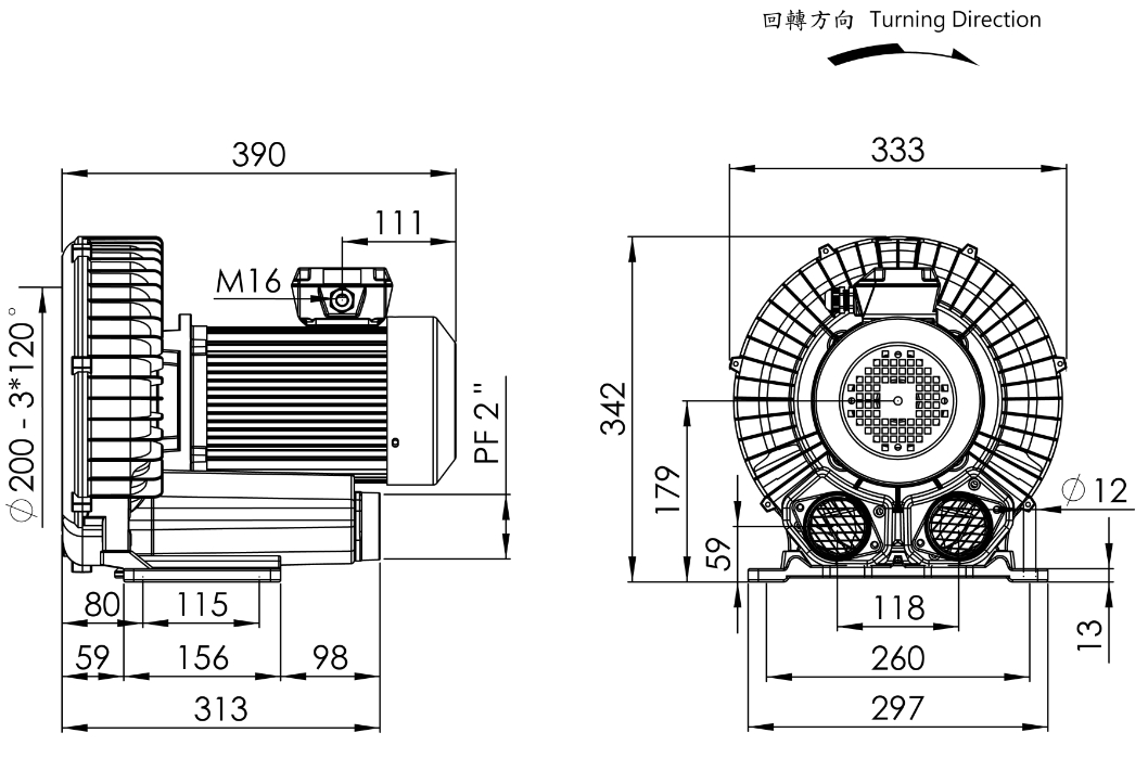 Ring Blower    LG-5068DL    2.5HP  3Φ