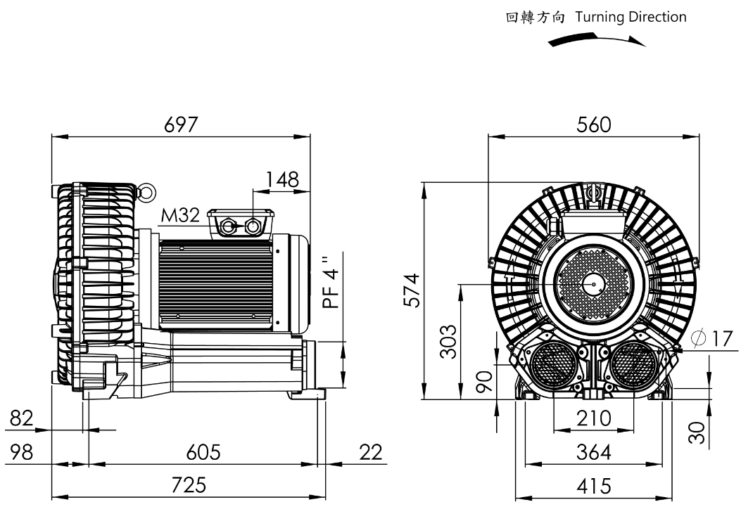 Ring Blower LG-2006DL 20HP 3Φ